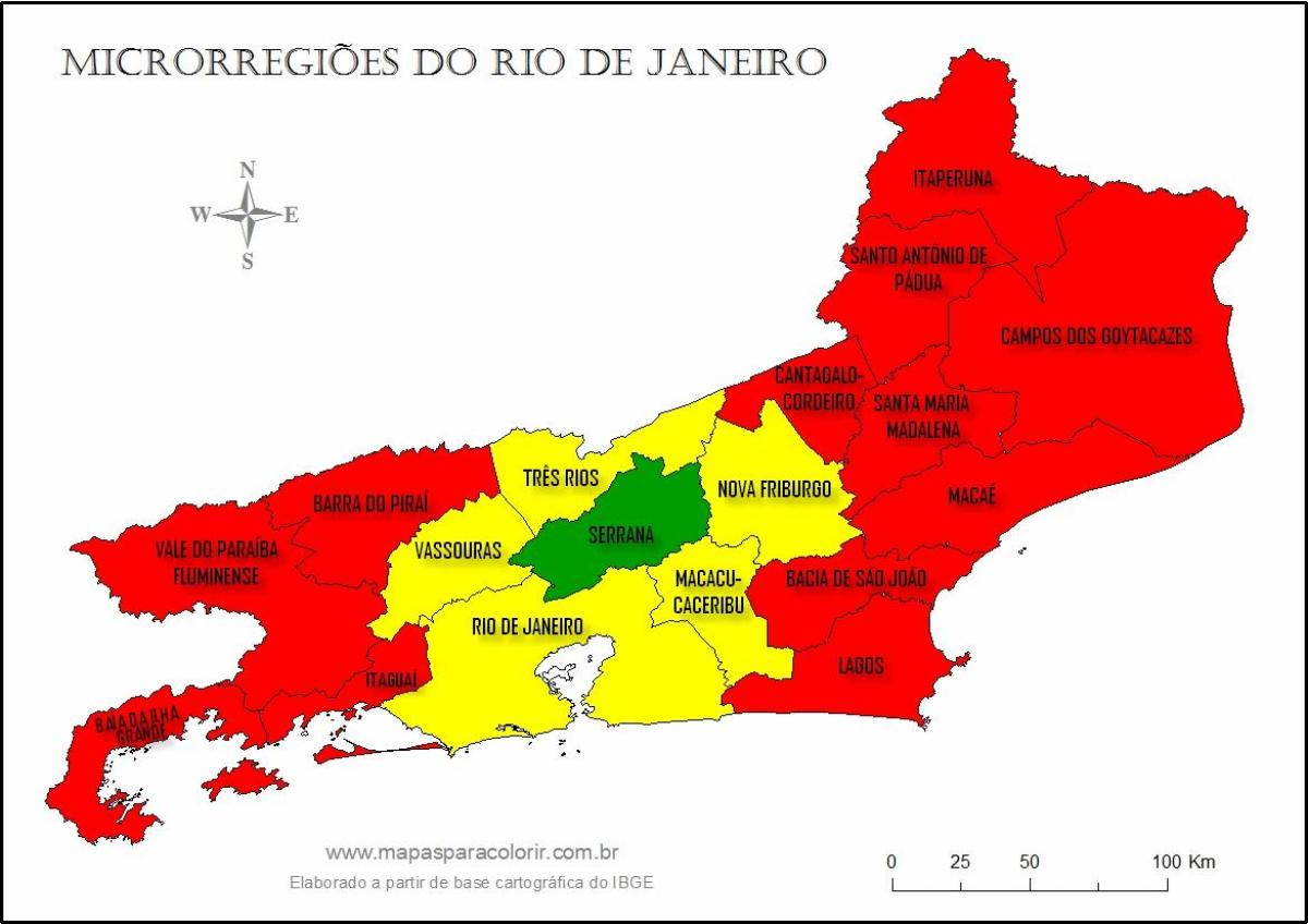 Mapa mikroregiónov Rio de Janeiro