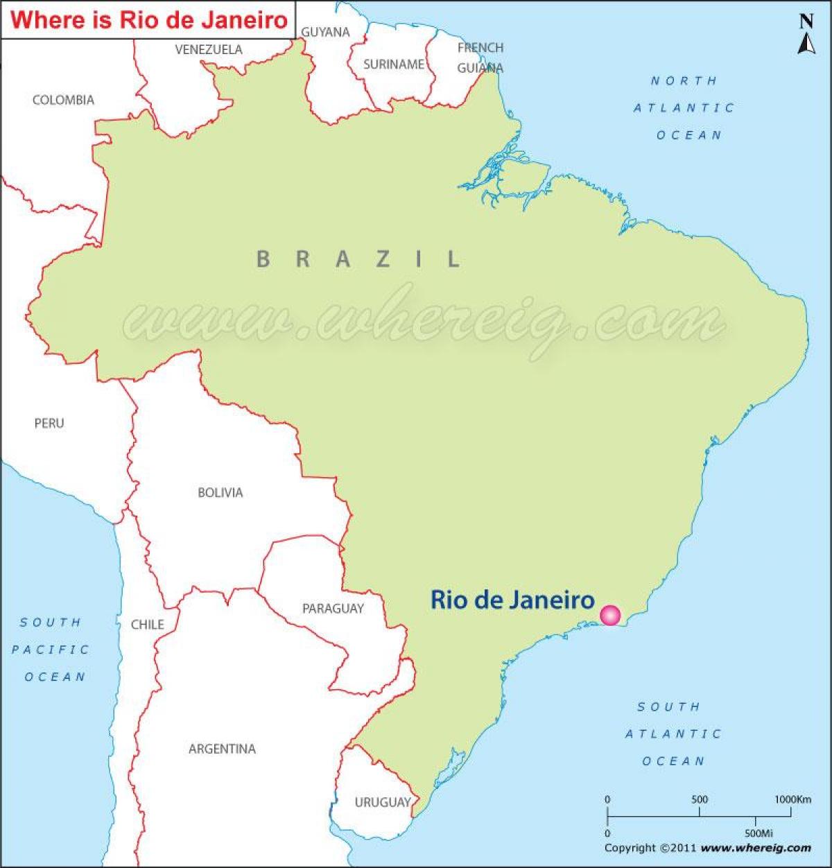 Mapa Rio de Janeiro, Brazília