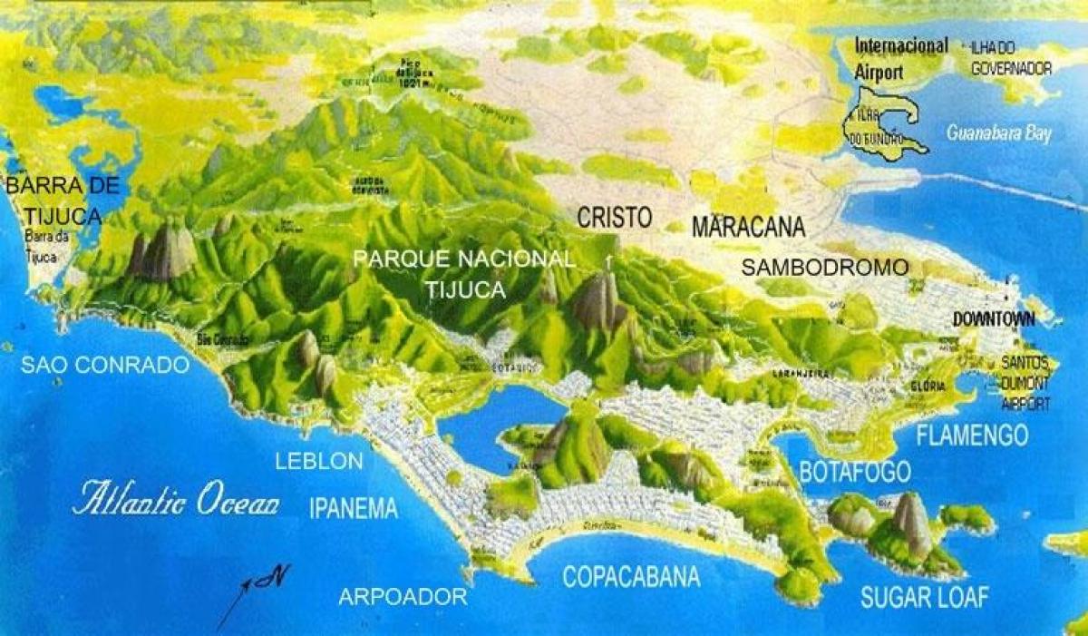 Mapa Sao Conrado pláže