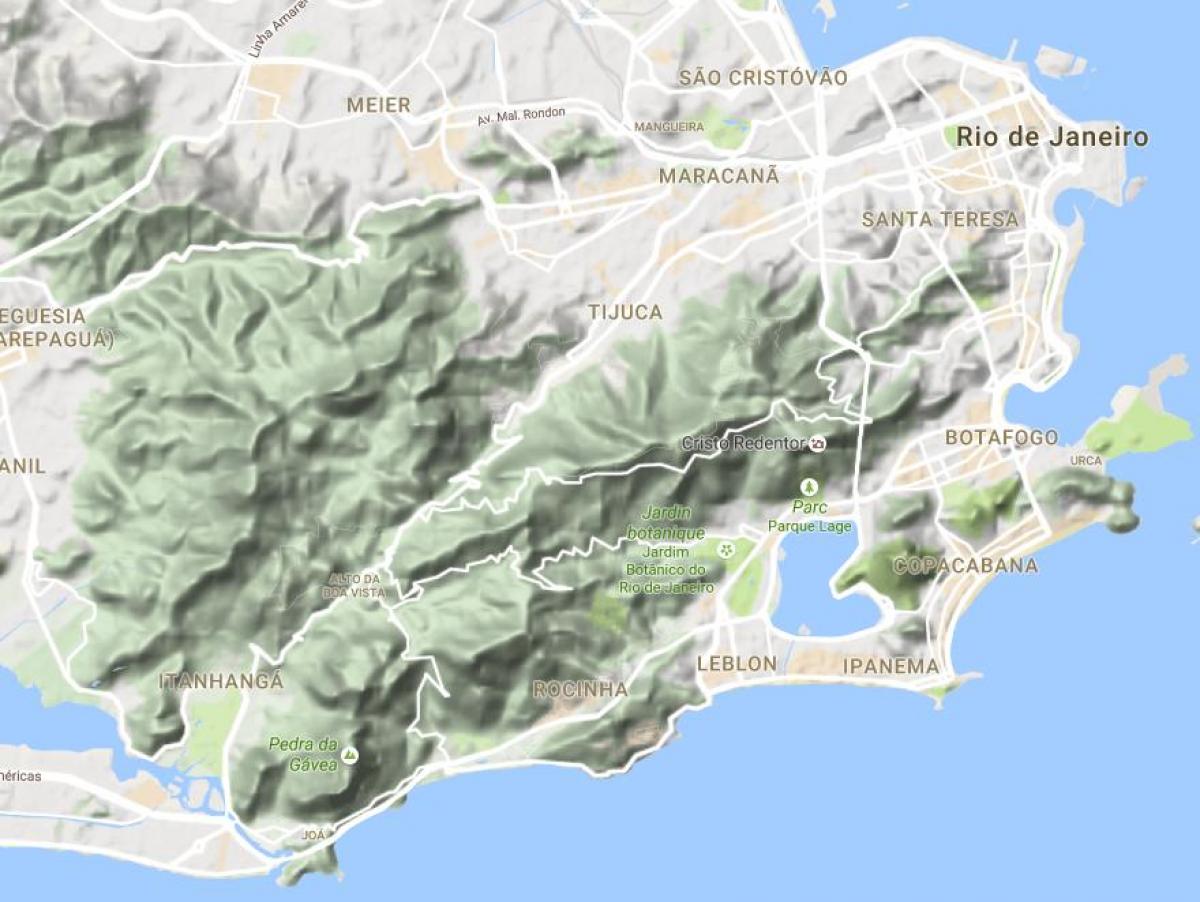 Mapa úľavu Rio de Janeiro
