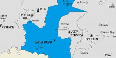 Mapa ubytovania v Barra Mansa obce