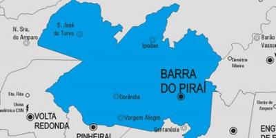 Mapa ubytovania v Barra robiť Piraí obce