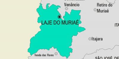 Mapa Laje robiť Muriaé obce