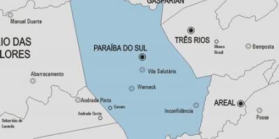 Mapa Paraíba robiť Sul obce