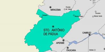 Mapa Santo Antônio de Pádua obce