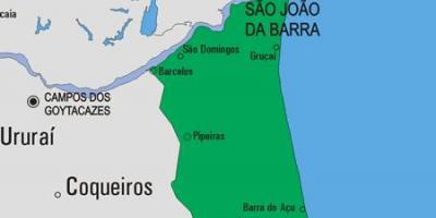 Mapa z São João da Barra obce