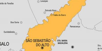 Mapa z São Sebastião robiť Alto obce