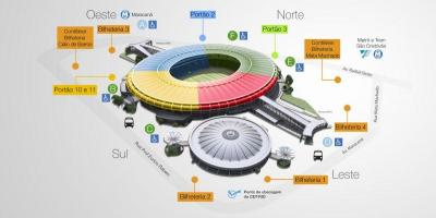 Mapa štadión Maracana