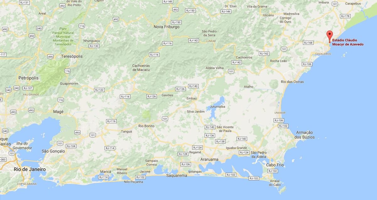 Mapa štadión Cláudio Moacyr de Azevedo