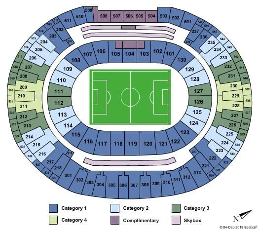 Mapa štadión Maracanã sièges