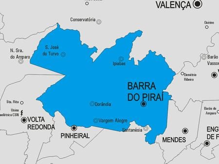 Mapa ubytovania v Barra robiť Piraí obce