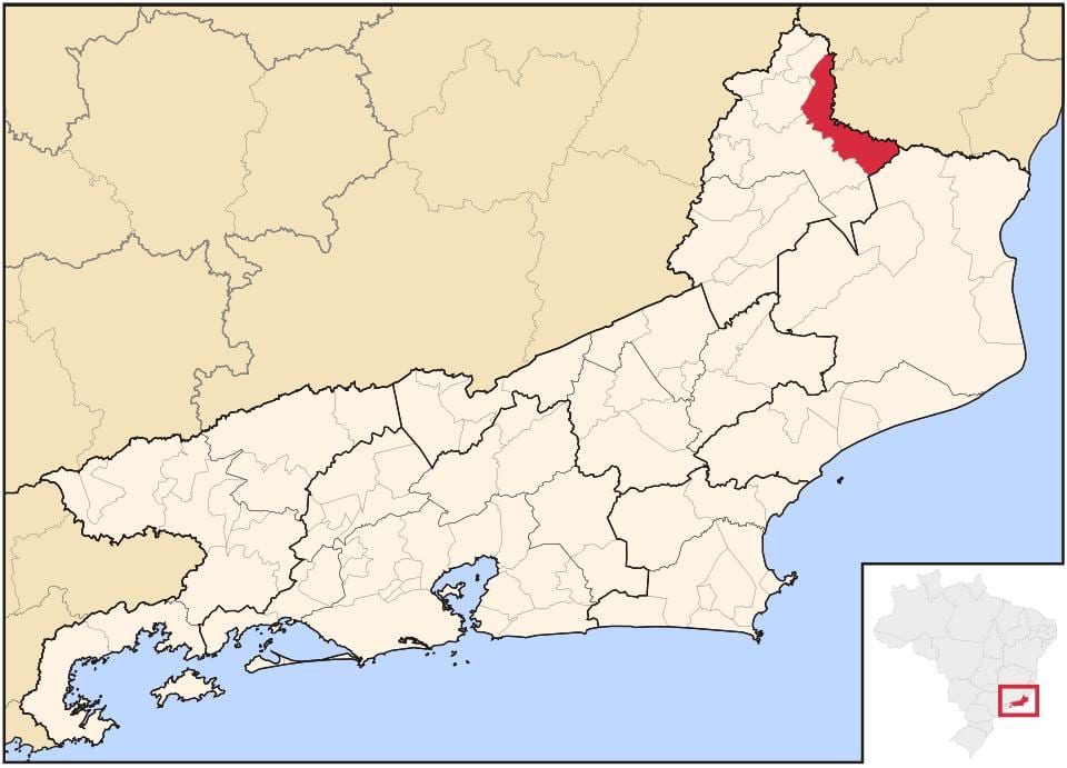 Mapa Bom Jesus robiť Itabapoana