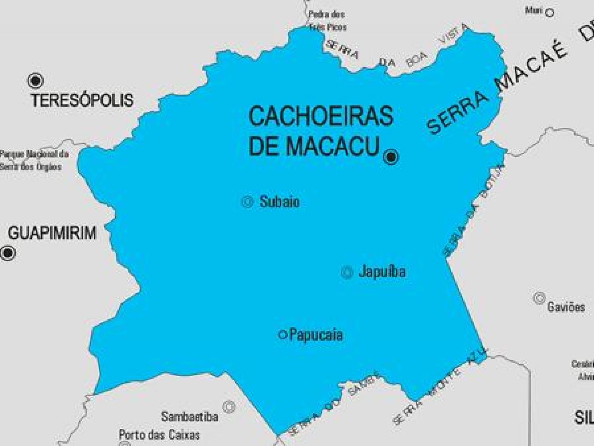 Mapa Cachoeiras de Macacu obce