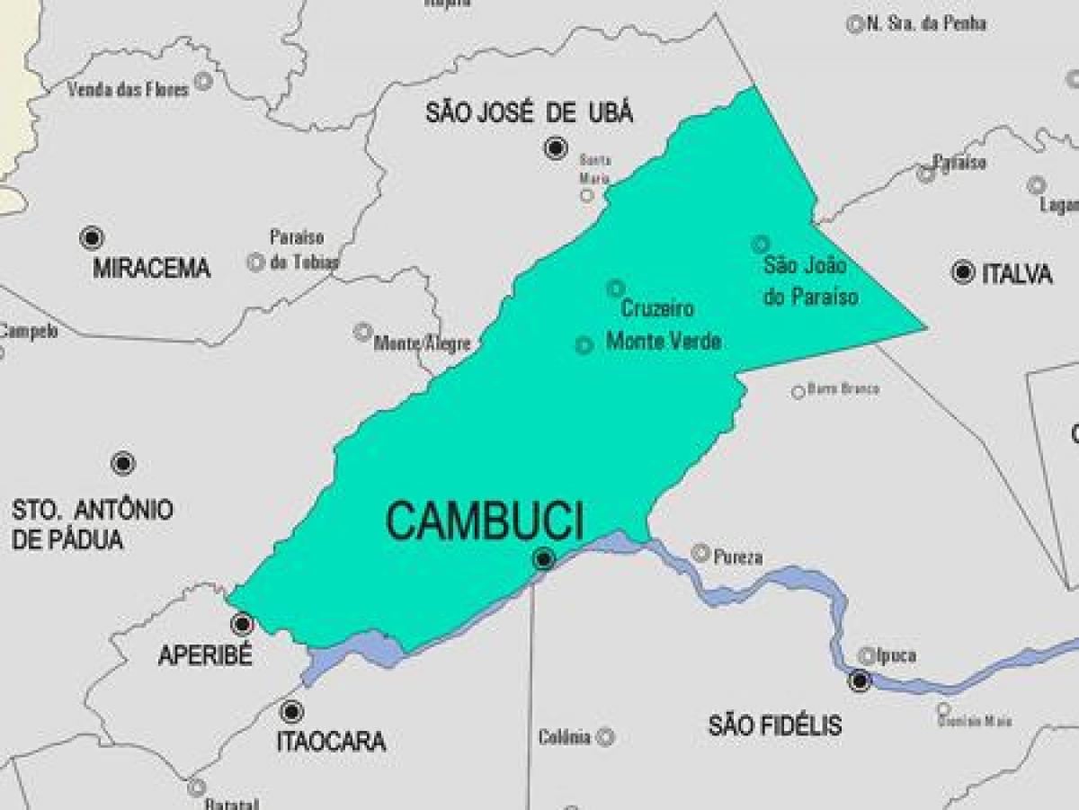 Mapa Cambuci obce