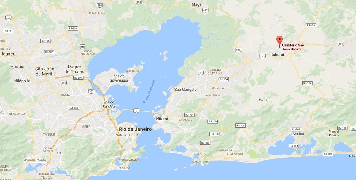 Mapa cintorína Sao Joao Batista