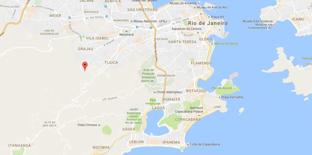 Mapa favela Morro robiť Borel