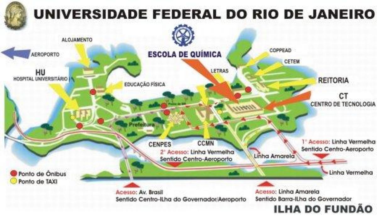 Mapa Federálna univerzita Rio de Janeiro