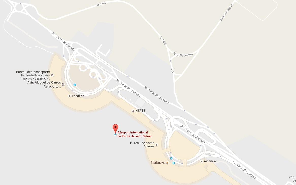 Mapa Galeão letiska