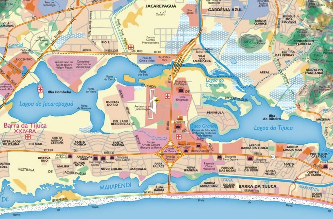 Mapa Jacarepaguá letiska