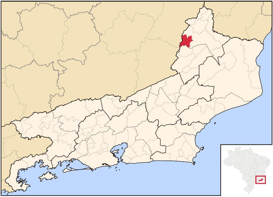 Mapa Laje robiť Muriaé