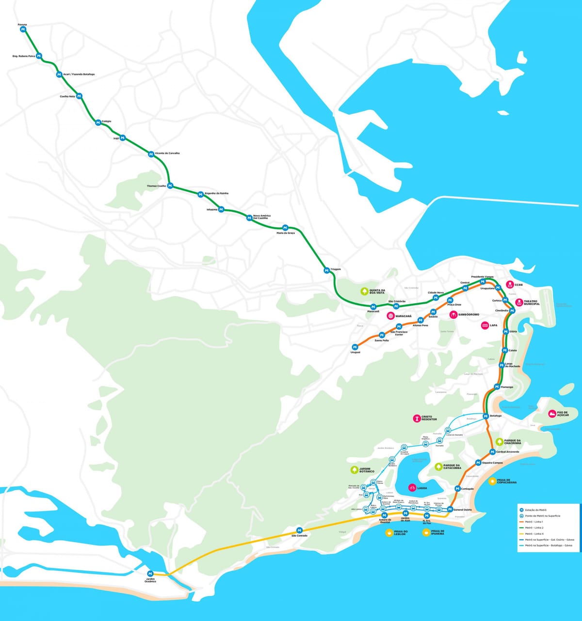Mapa métro Rio de Janeiro