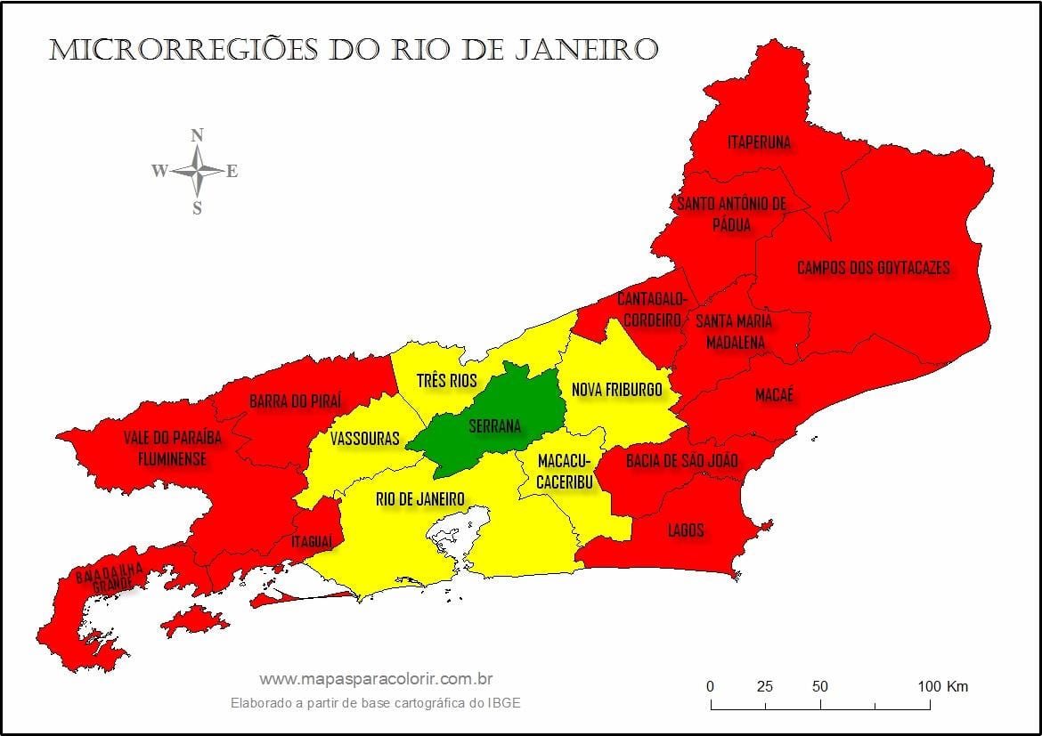 Mapa mikroregiónov Rio de Janeiro