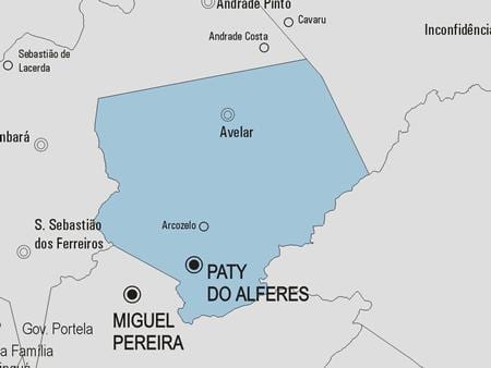 Mapa Paty robiť Alferes obce