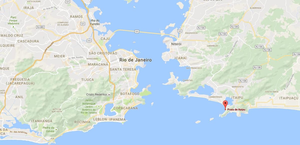 Mapa pláži Itaipú
