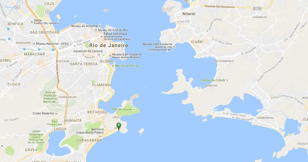 Mapa pláži Leme