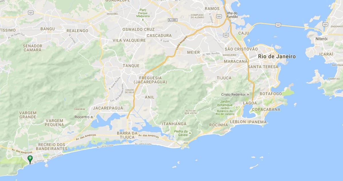 Mapa pláži Macumba