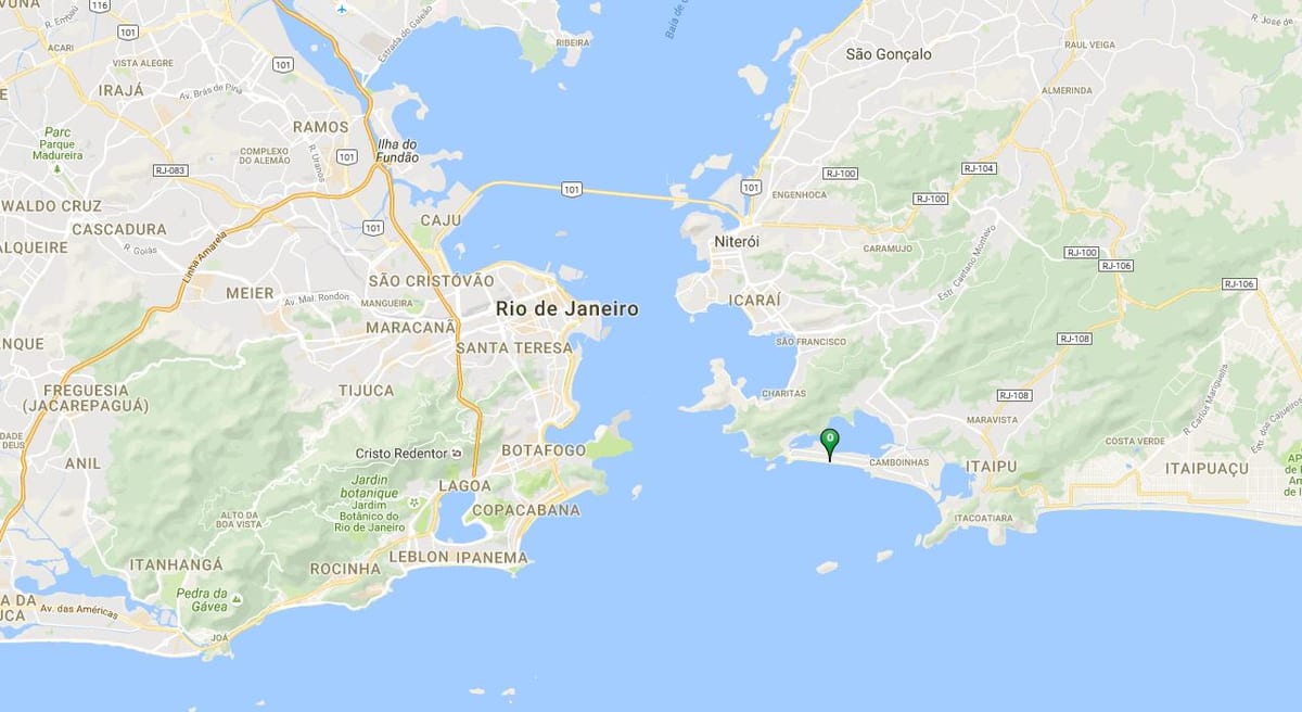 Mapa pláži Piratininga
