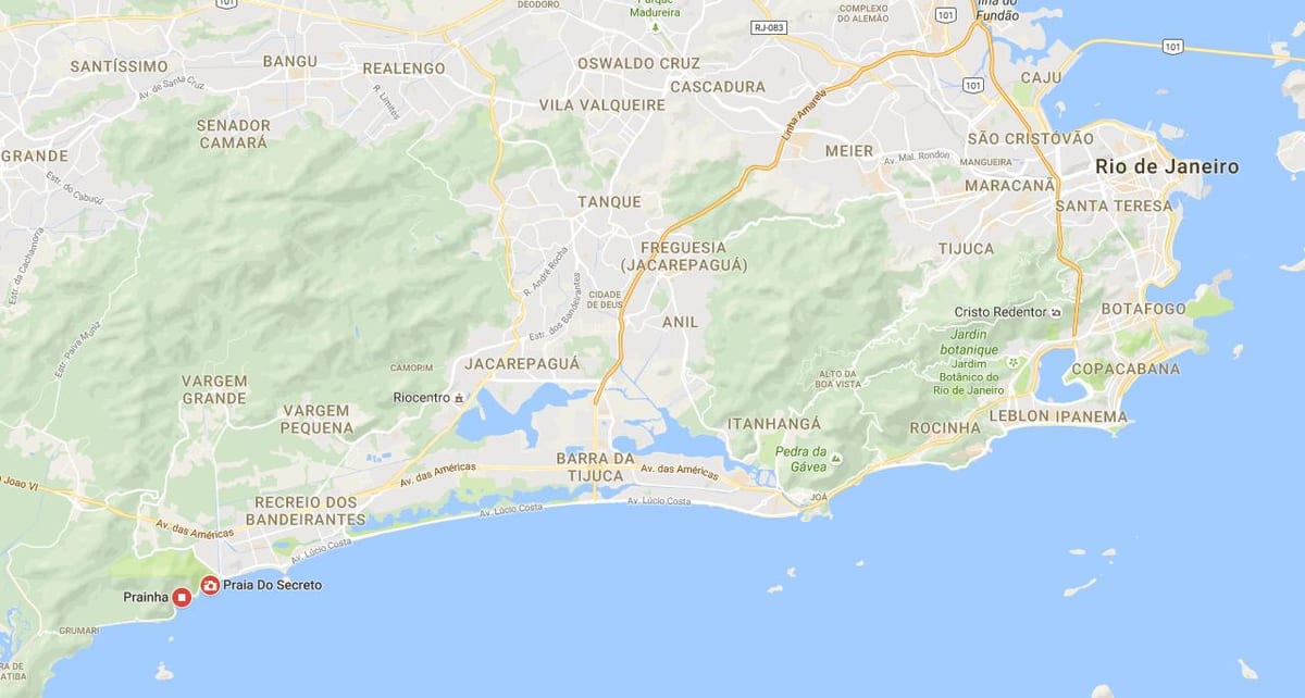 Mapa pláž Prainha