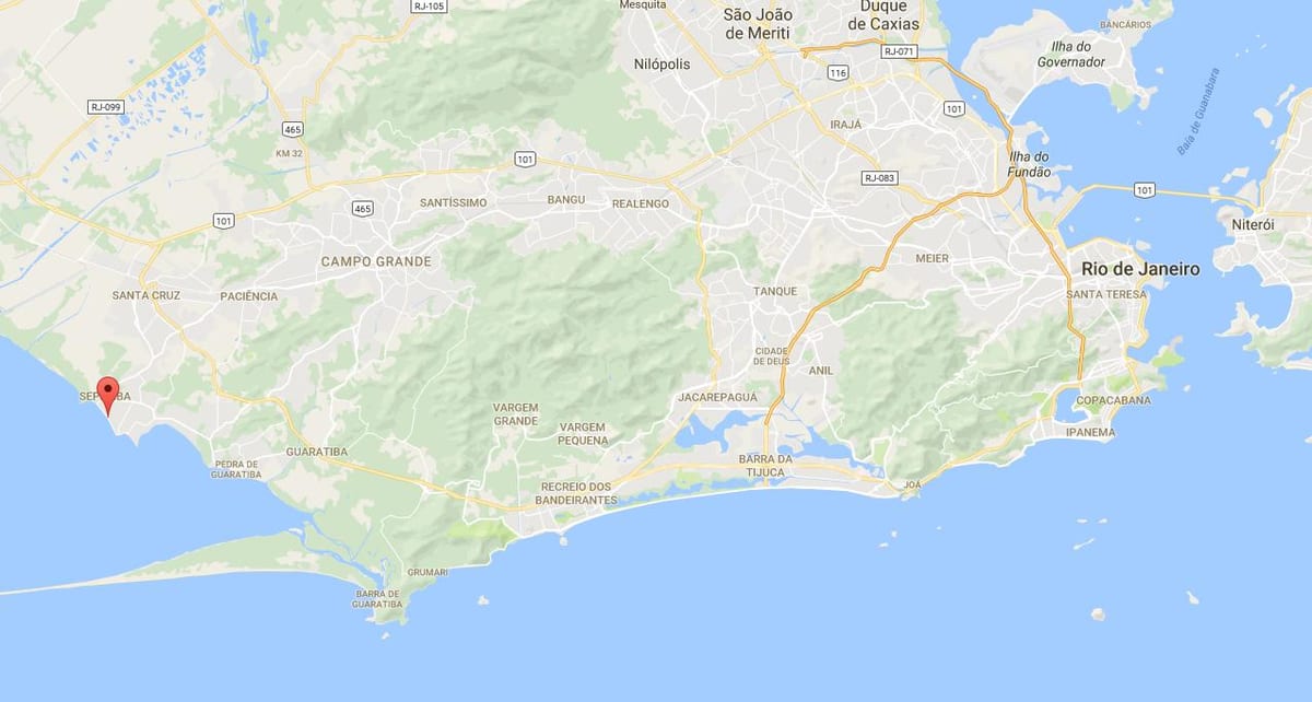 Mapa pláži Sepetiba