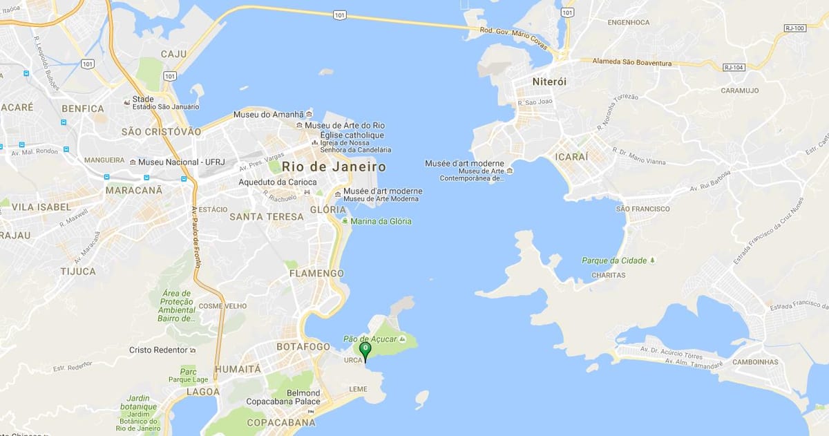 Mapa pláži Vermelha