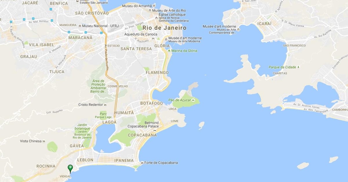 Mapa pláži Vidigal