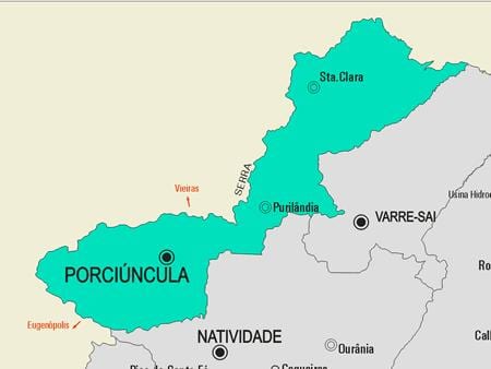 Mapa Porciúncula obce