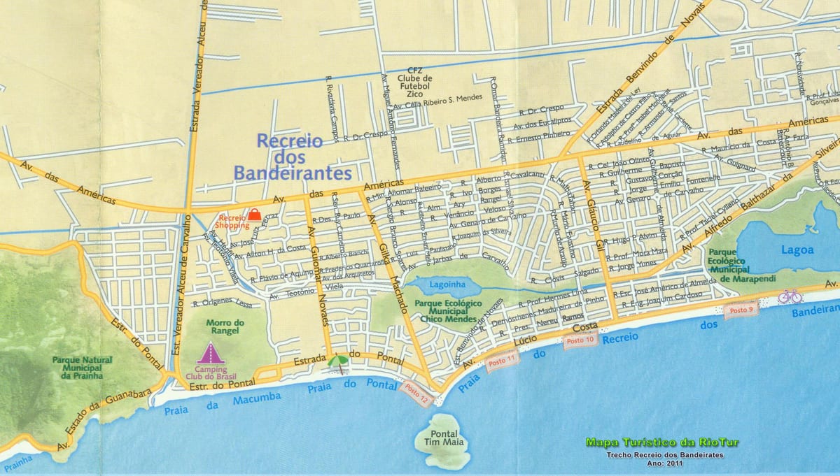 Mapa Recreio pláže