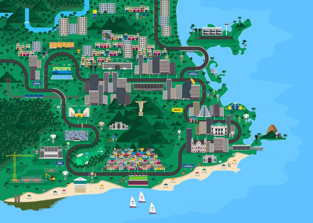 Mapa Rio de Janeiro dizajn
