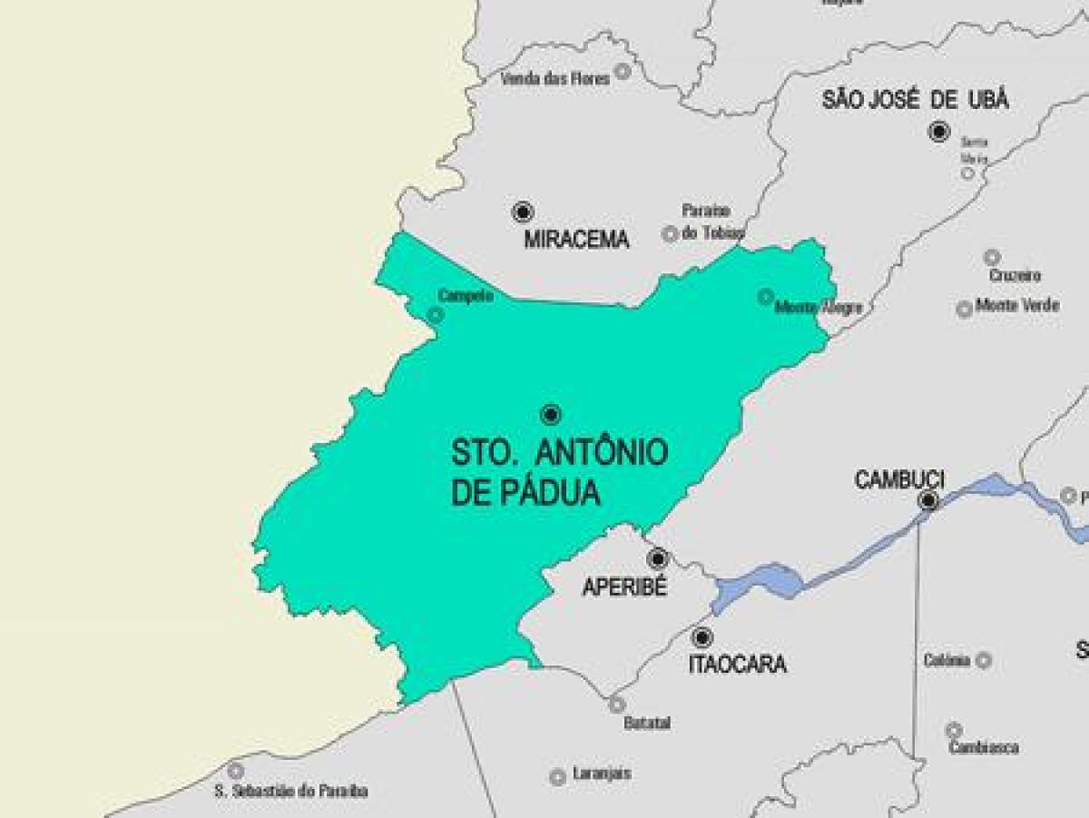 Mapa Santo Antônio de Pádua obce