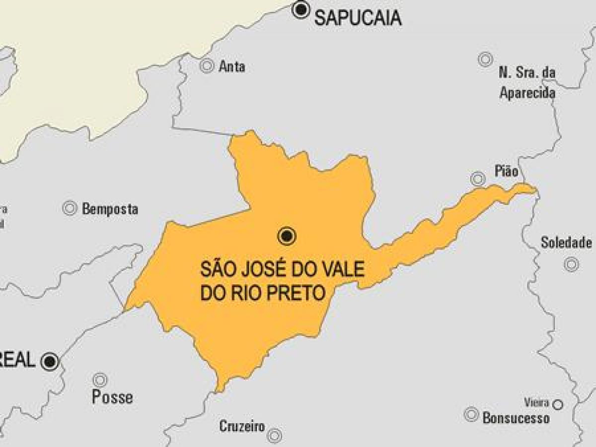Mapa São José do Vale robiť Rio Preto obec