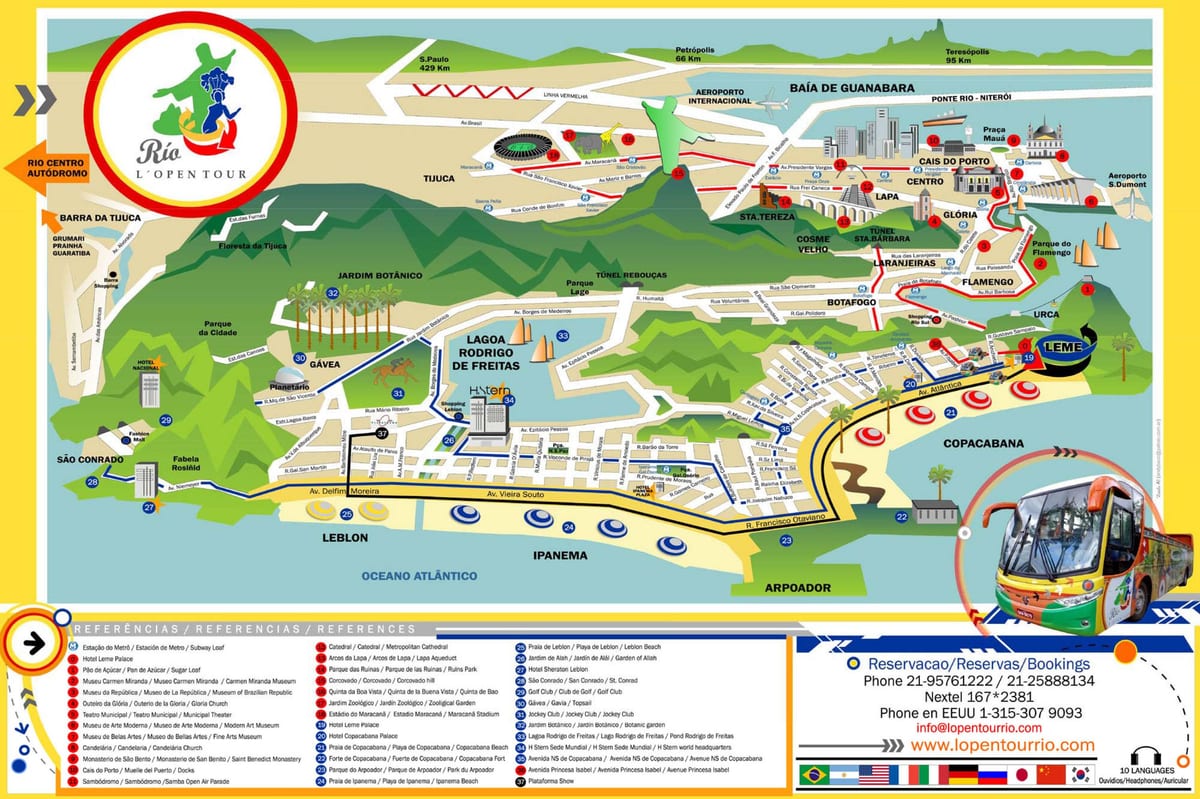 Mapa Poznávacie autobusové Rio de Janeiro