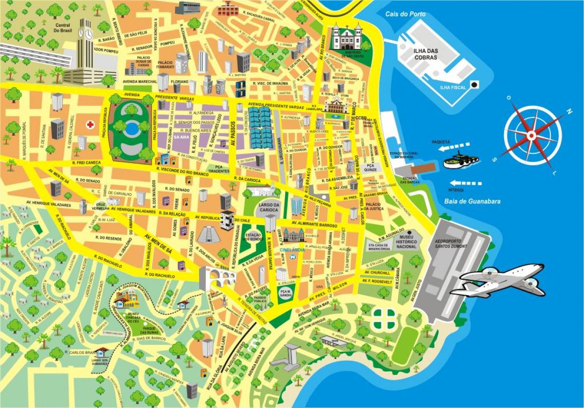 Mapa atrakcií Rio de Janeiro