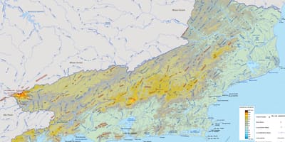 Mapa úľavu štátu Rio de Janeiro
