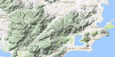 Mapa úľavu Rio de Janeiro