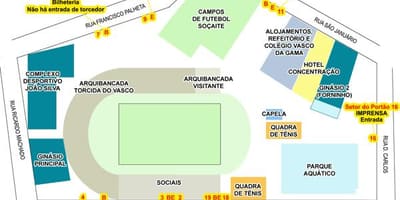 Mapa štadióne Svätý Januário
