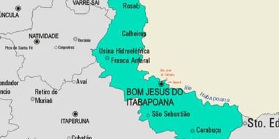 Mapa Bom Jesus robiť Itabapoana obce