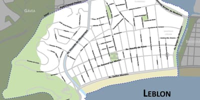 Mapa pláž Leblon