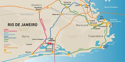 Mapa Rio Arena miesto