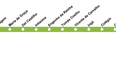 Mapa Rio de Janeiro metro - Linka 2 (zelená)