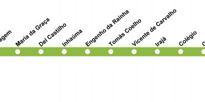 Mapa Rio de Janeiro metro - Linka 2 (zelená)